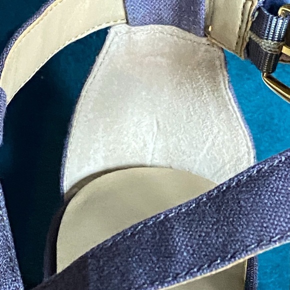 Ann Taylor Slate Blue Linen Wedges - Picture 4 of 7